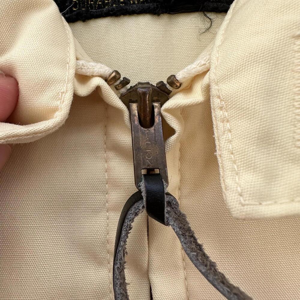 Vintage Work Jacket Men's Yellow Full Zip Gabardine 60s Talon 70s Chore Light - Picture 6 of 11